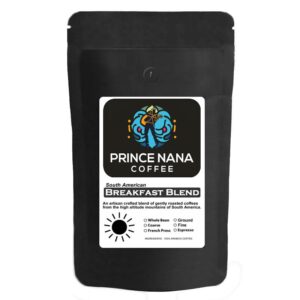 Prince Nana Breakfast Blend Coffee Light Roast Whole Bean 10 Oz